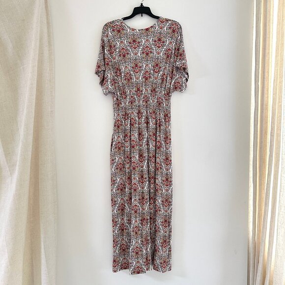 Boden Womens Smocked Waist Jersey Maxi Dress Size US 6P Vacation Floral Boho - Picture 5 of 12